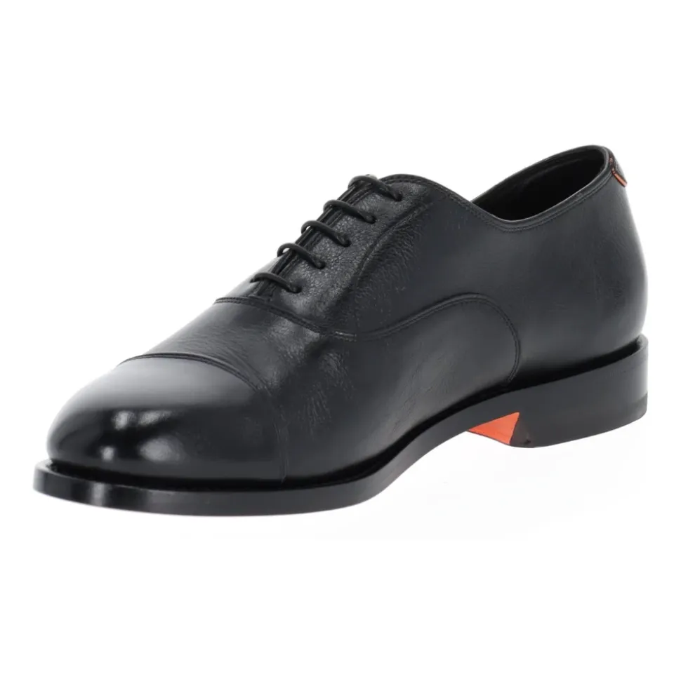 Schwarze Lederschnürschuhe