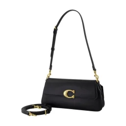 Schwarze Leder-Schultertasche