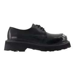 Schwarze Leder-Smile-Derbies