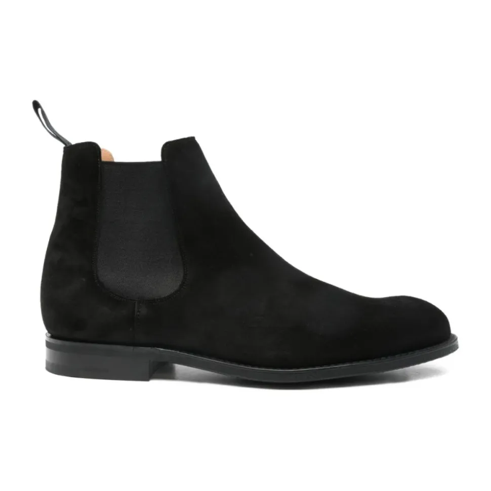 Schwarze Lederstiefel