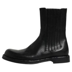 Schwarze Lederstiefel Schuhe