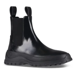 Schwarze Lederstiefeletten