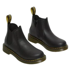 Schwarze Leder-Stiefeletten
