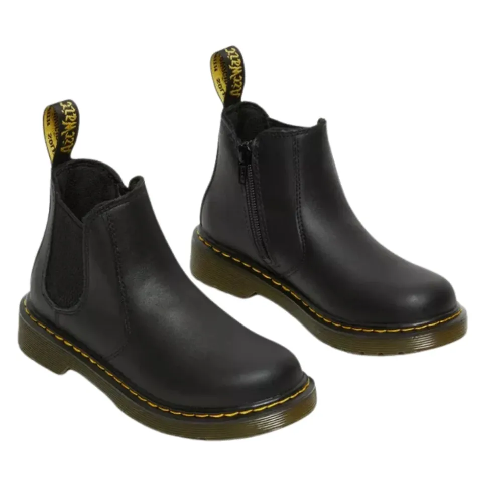 Schwarze Leder-Stiefeletten