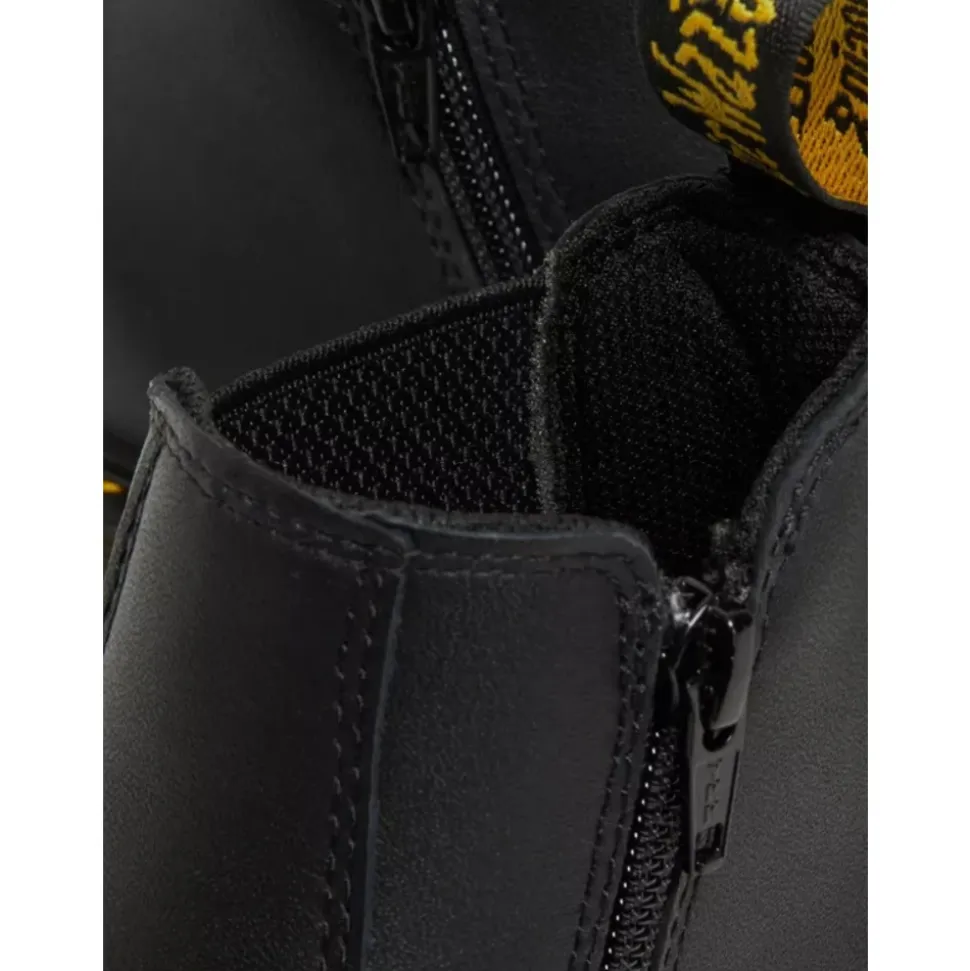 Schwarze Leder-Stiefeletten
