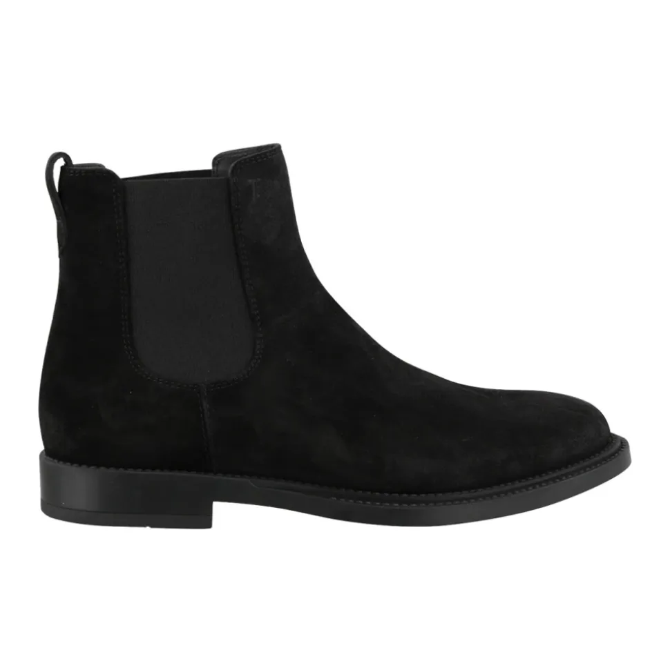 Schwarze Leder-Stiefeletten