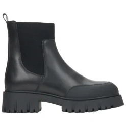 Schwarze Leder-Stiefeletten