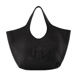 Schwarze Ledertasche - Umschlagklappe