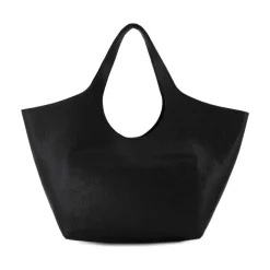 Schwarze Ledertasche - Umschlagklappe