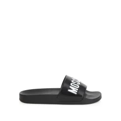Schwarze Logo Gummi Pool Slides