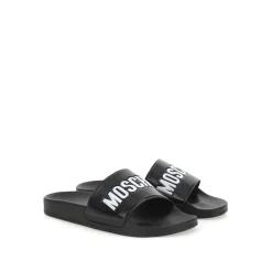 Schwarze Logo Gummi Pool Slides