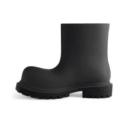 Schwarze Logo-geprägte Stiefeletten