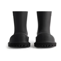 Schwarze Logo-geprägte Stiefeletten