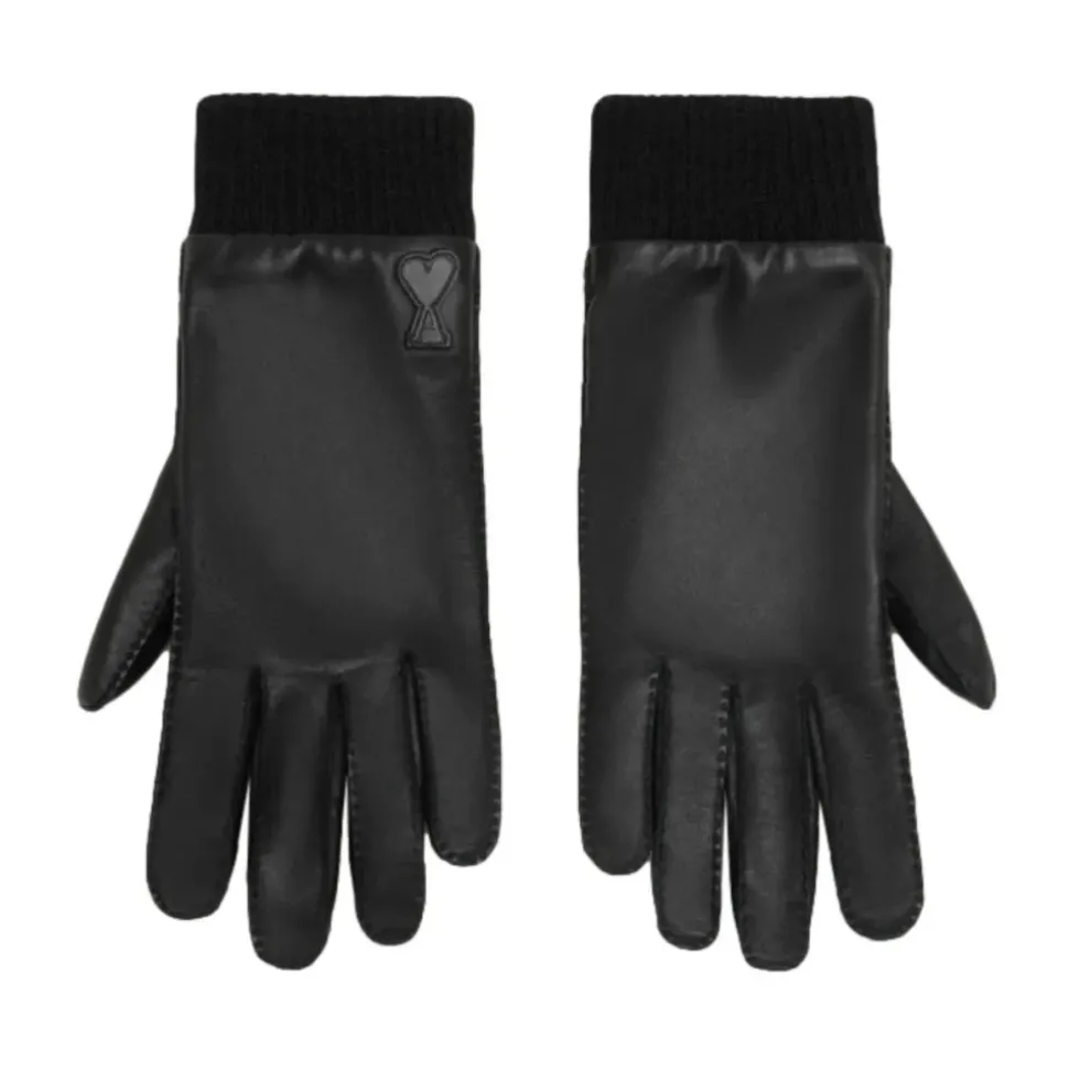 Schwarze Lässige Schaffellhandschuhe