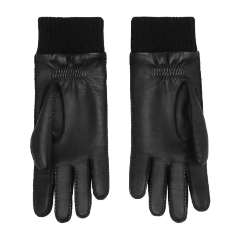 Schwarze Lässige Schaffellhandschuhe