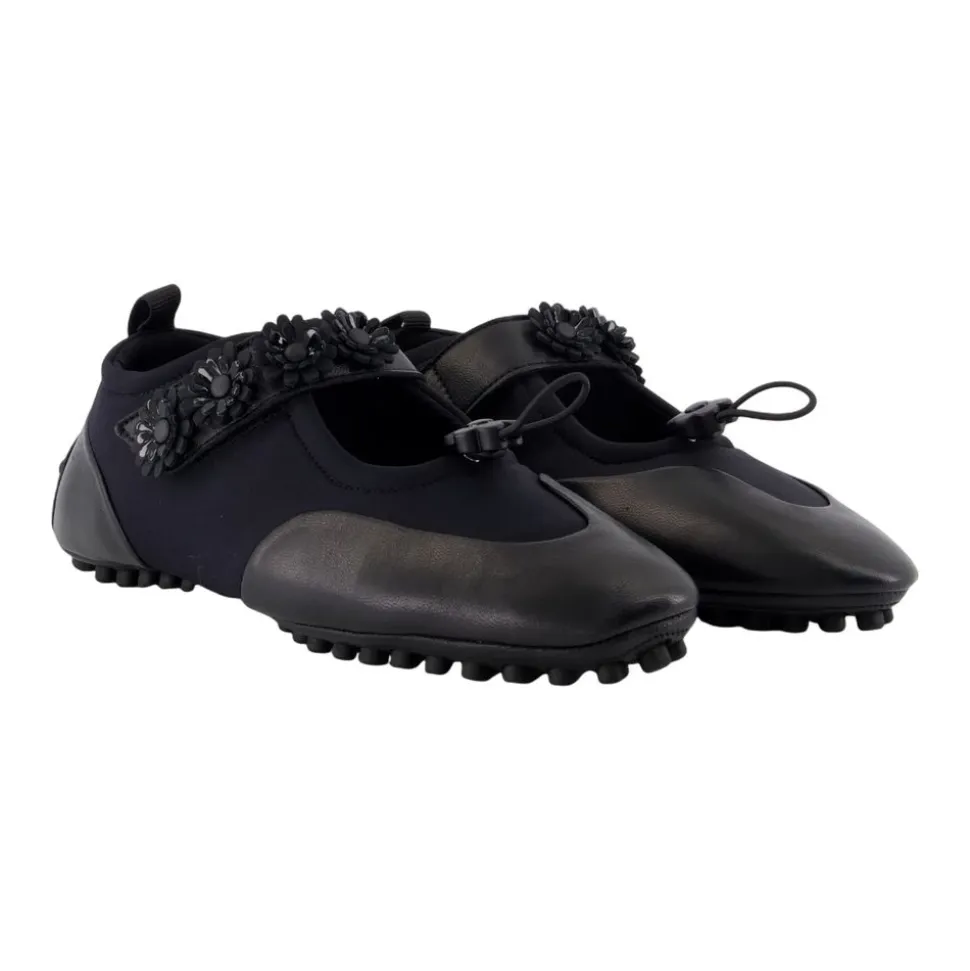Schwarze Mary Jane Neoprenschuhe