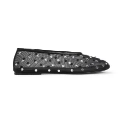 Schwarze Mesh Ballerinas