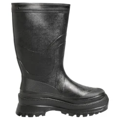 Schwarze Metallic Pull-On Regenstiefel