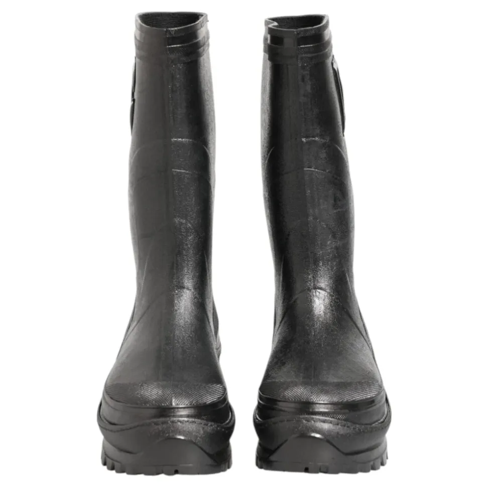 Schwarze Metallic Pull-On Regenstiefel