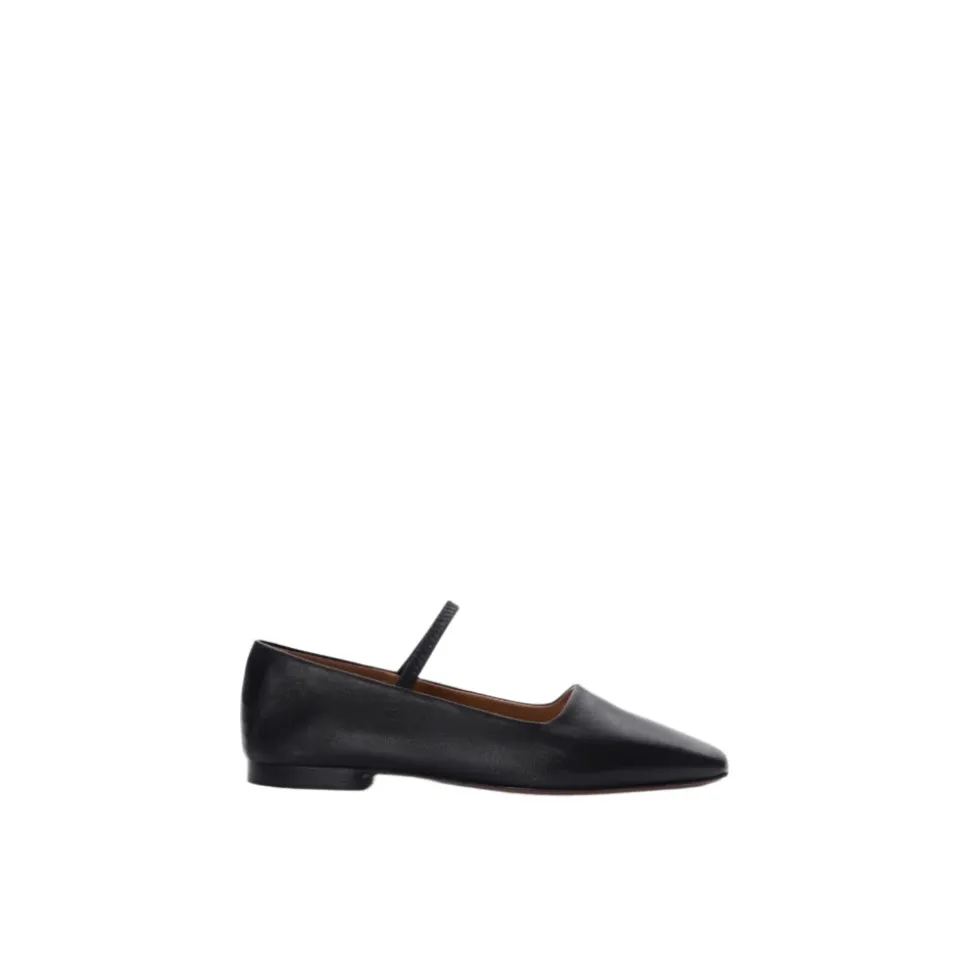Schwarze Nappa Mary Jane Ballerinas
