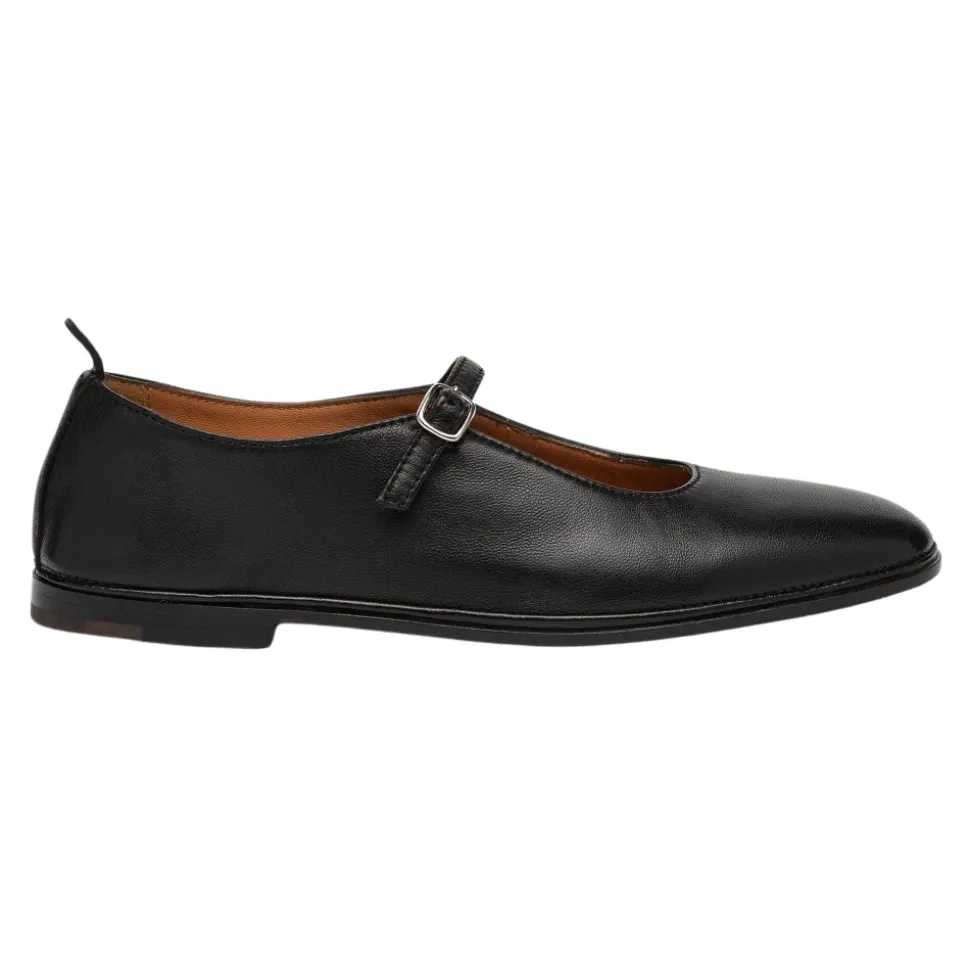 Schwarze Nappaleder Ballerina Flats