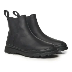 Schwarze Nubuklederstiefel mit Gummisohle