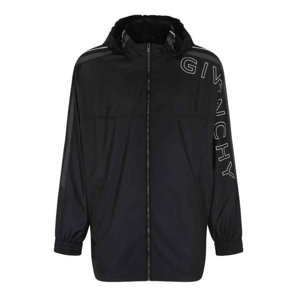 Schwarze Nylon Sportjacke