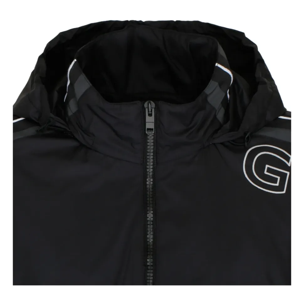Schwarze Nylon Sportjacke