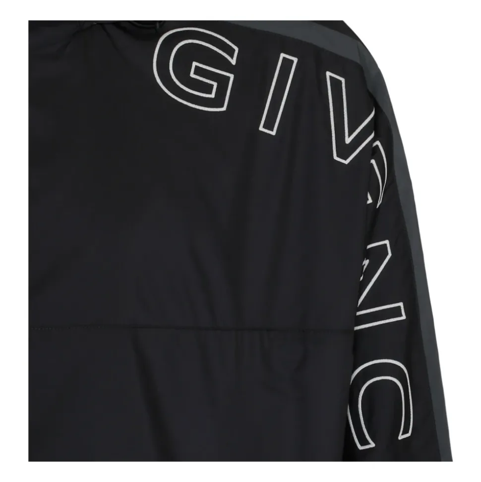 Schwarze Nylon Sportjacke