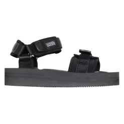 Schwarze Nylon-Sandalen mit Klettverschluss