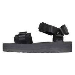 Schwarze Nylon-Sandalen mit Klettverschluss