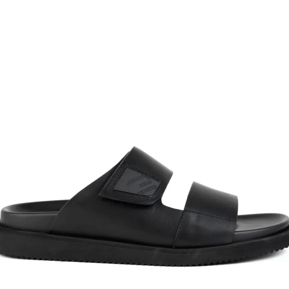 Schwarze offene Freizeit-Slipper
