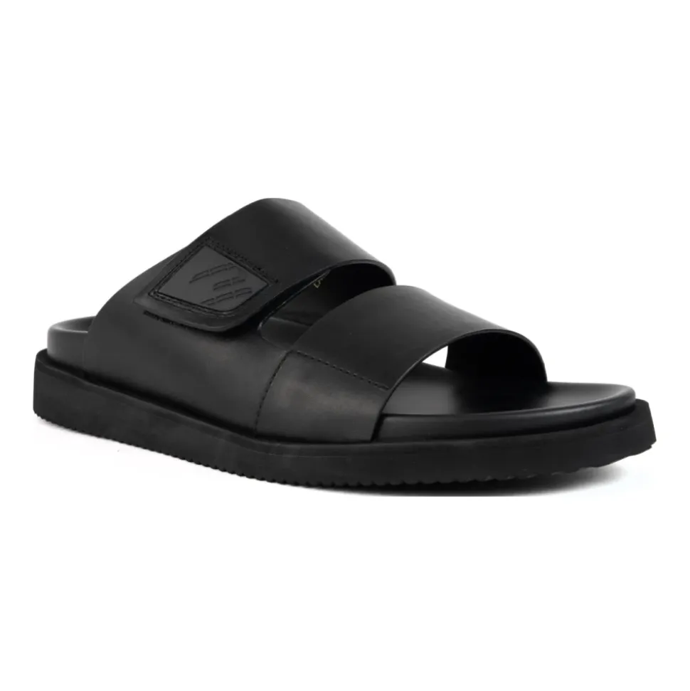 Schwarze offene Freizeit-Slipper