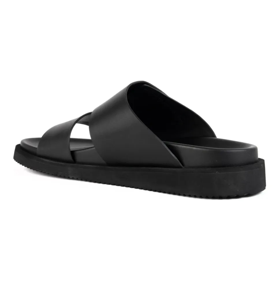 Schwarze offene Freizeit-Slipper