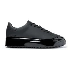 Schwarze Out Dip Ledersneaker