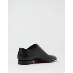 Schwarze Oxford Leder Brogue Schuhe