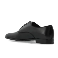 Schwarze Oxford-Schuhe aus Leder mit mandelförmiger Spitze