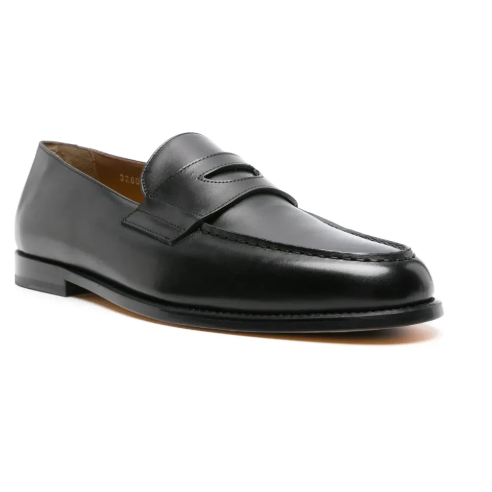 Schwarze Penny Loafer aus Leder