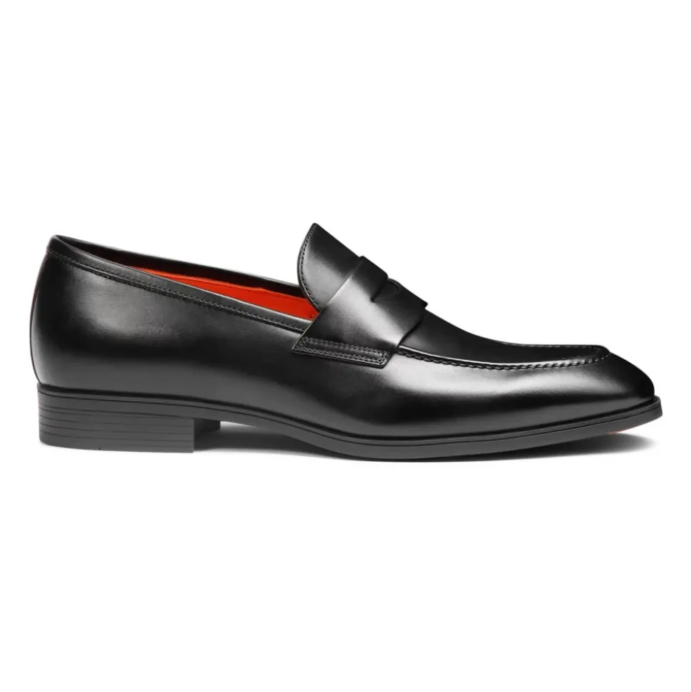 Schwarze Penny Loafer aus Leder