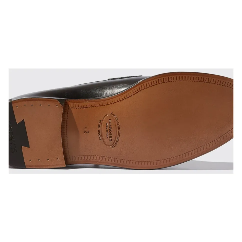 Schwarze Penny Loafers