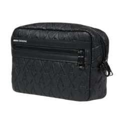 Schwarze Polyester-Tasche mit Reißverschlusstaschen