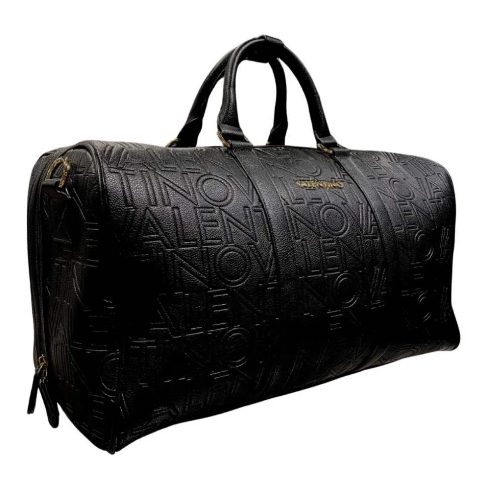 Schwarze Reisetasche mit Reißverschluss