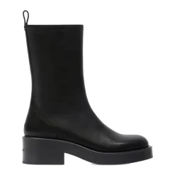 Schwarze Rider Stiefel mit runder Spitze