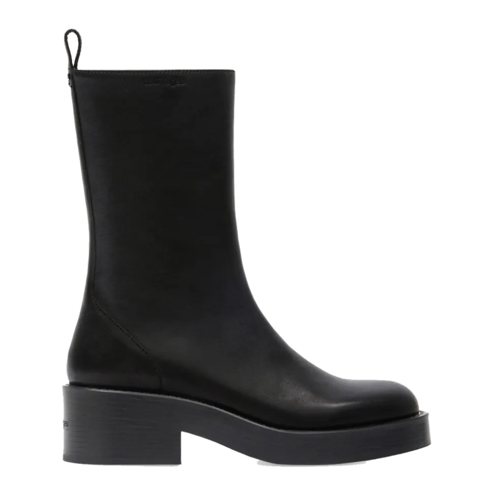 Schwarze Rider Stiefel mit runder Spitze