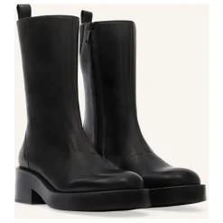 Schwarze Rider Stiefel mit runder Spitze