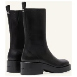 Schwarze Rider Stiefel mit runder Spitze