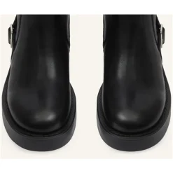 Schwarze Rider Stiefel mit runder Spitze