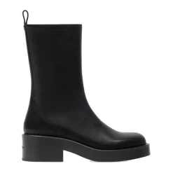 Schwarze Rider Stiefel mit runder Spitze