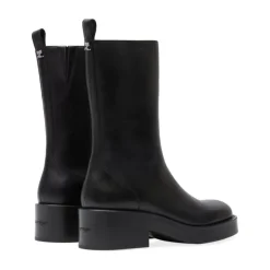 Schwarze Rider Stiefel mit runder Spitze