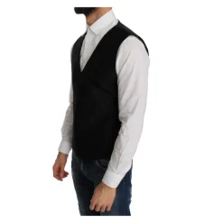 Schwarze Samt Circle Polka Dot Weste